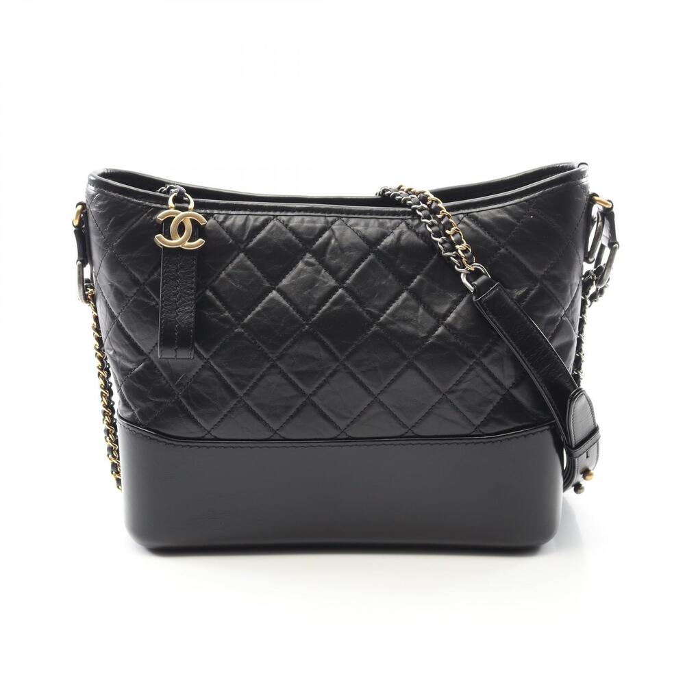 Chanel Gabrielle de Hobo Shoulder Bag Leather Black